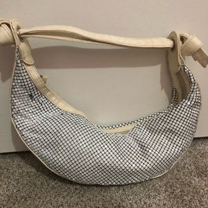 Jana Feifer White Metallic Mesh Medium Hobo Bag